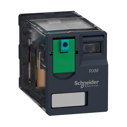 Schneider RXM miniatűr relé, 2CO, 12A, 12VDC, tesztgomb RXM2AB1JD