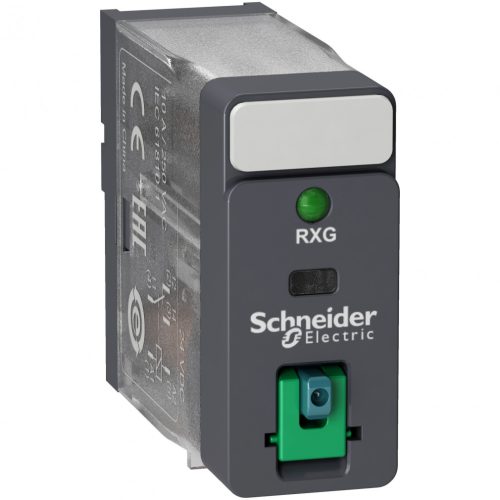 Schneider RXG interfész relé, 1CO, 10A, 24VDC, tesztgomb, LED RXG12BD