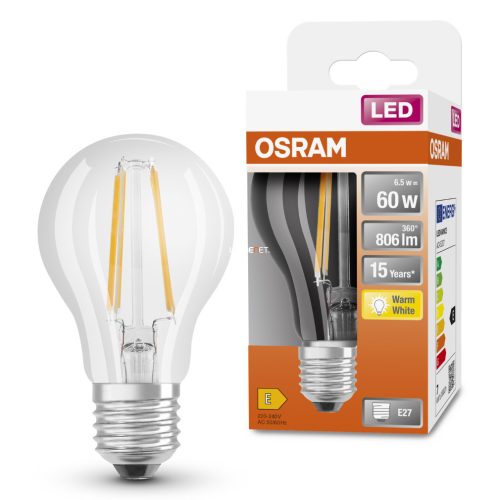 Osram E27 LED Star 6,5W 806lm 2700K melegfehér 300° - 60W izzó helyett