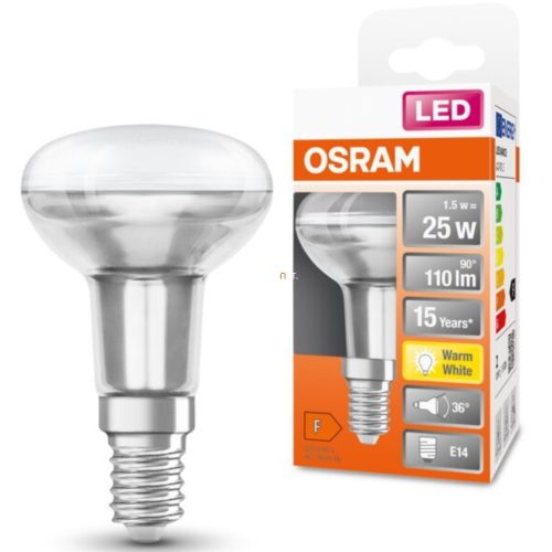 Osram E14 R50 LED Star 1,5W 110lm 2700K melegfehér 36° - 25W izzó helyett