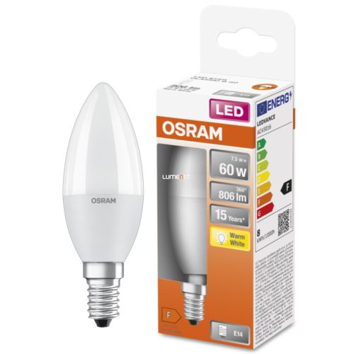 Osram E14 LED Star gyertya 7W 806lm 2700K melegfehér 200° - 60W izzó helyett