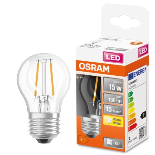 Osram E27 LED Star kisgömb 1,5W 136lm 2700K melegfehér 300° - 15W izzó helyett