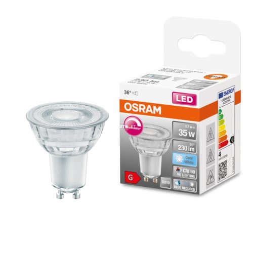 Osram GU10 LED SStar+ 3,7W 230lm 4000K hidegfehér, szabályozható 36° - 35W izzó helyett