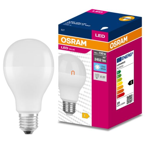 Osram E27 LED Value Classic 19W, 2452 lm, 4000 K, 150 W izzó helyett