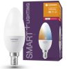 Ledvance Smart+ ZigBee E14 LED, 4,9 W, hidegfehér/melegfehér, 470 lm, opál, opál (Classic)