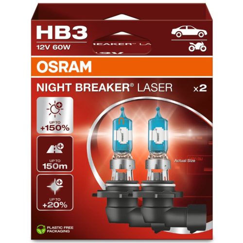 Osram Night Breaker Laser HB3 +150% 2db/csomag