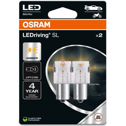 Bontott csomagolású Osram LEDriving SL 7507DYP-02B PY21W 12V 1,3W 2db/bliszter sárga