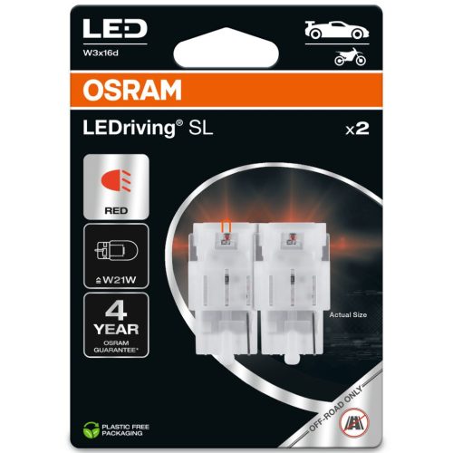 Osram LEDriving SL 7505DRP-02B W3x16d Red W21W (7505) 2db/bliszter piros