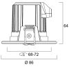 Sylvania YourHome Sylcore 9W 3000K 660lm 40° IP65 süllyeszthető LED spot lámpa alumínium