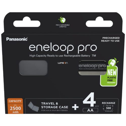 Eneloop Pro AA Ni-MH akkumulátor 2500mAh 4db-os műanyag tartóval 4db/csomag