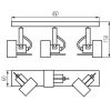 Mennyezeti spot lámpa, 45x6 cm, fehér, 3xGU10 foglalattal (Sonda II)