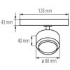 LED spot lámpa, sínre szerelhető diffúzorral, 18W, 1400lm, 3000K, 18°, fekete