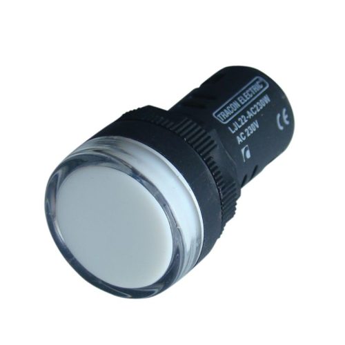 Tracon LED-es jelzőlámpa, fehér 230V AC/DC,16mm LJL16-WE