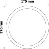 Mini LED panel 12W, melegfehér fényű, kerek, alumínium