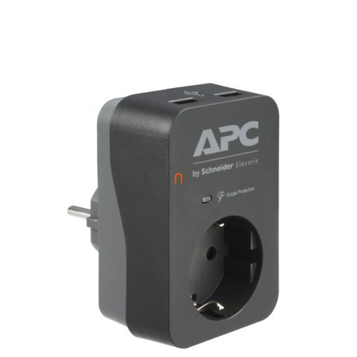 Schneider APC túlfeszültségvédő, fekete, 1 kimenet 5 V, 2,4 A, 2 port, USB-töltő, 230V PME1WU2B-GR