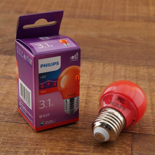 Philips E27 LED 3,1W P45 Colored Red - 25W izzó helyett