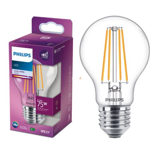 Philips E27 LED 8,5W 1055lm 4000K hideg fehér - 75W izzó helyett