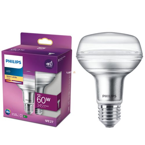 Philips E27 LED 4W 345lm 2700K meleg fehér 36° - 60W izzó helyett