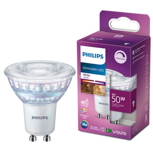 Philips GU10 LED 4W 345lm 3000 K szabályozható 36° - 50W izzó helyett