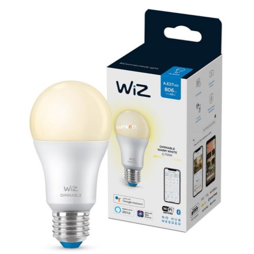 WiZ Wi-Fi A60 E27 LED 8W 806lm CRI90 2700K