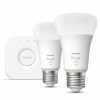 Philips Hue White 9,5W 2700K E27 LED fényforrás, 2db/csomag + Hue Bridge