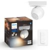 Philips Hue Buckram White Ambiance LED spot lámpa, fehér + DIM Switch