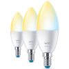 WiZ okos E14 LED, gyertya forma, 2200-6500 K, 40 W izzó helyett, 3 darabos