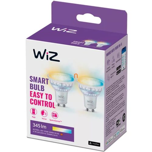 WiZ okos GU10 LED 2700-6500K, 50W izzó helyett 2 darab/csomag