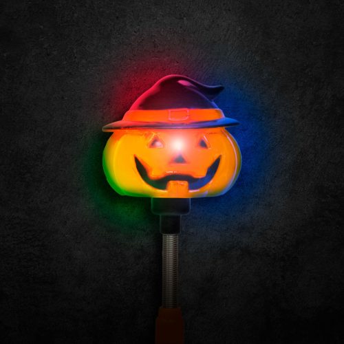 Halloween-i LED lámpa - rugós tök - elemes