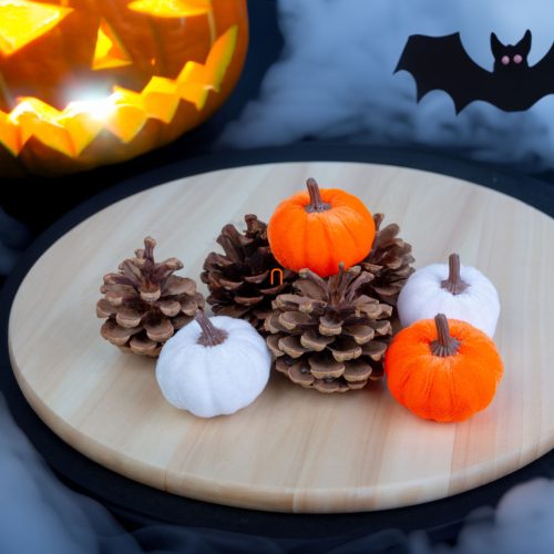 Halloween-i dekoráció-tök és toboz-6 cm-habszivacs-8 db / csomag