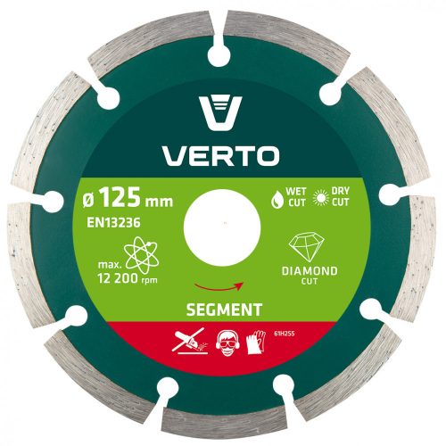 Gyémánt vágókorong, 125mm szegmentált, 12 200 rpm