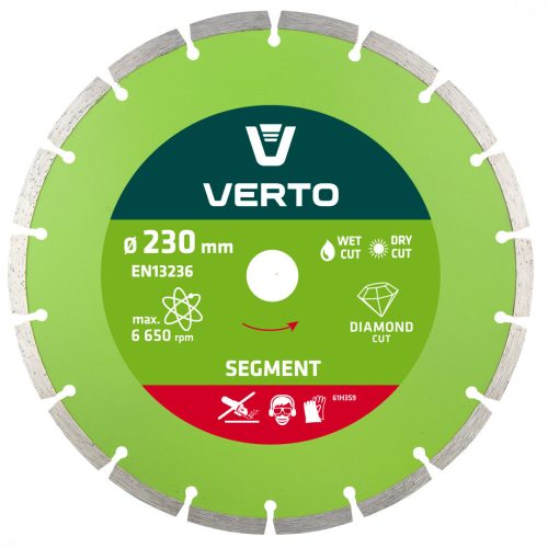 Gyémánt vágókorong, 230mm szegmentált, 6 650 rpm