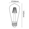 LED izzó ST64 filament E27 8W 2700k 810 lm