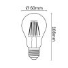 Filament gömb LED, E27 8W 4000K 810 lm (A60)