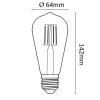 LED Izzó ST64 filament E27 7W 2200K, 810 lm