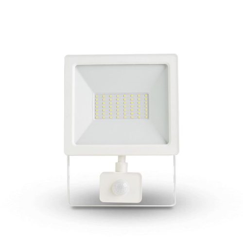 Mozgásérzékelős LED reflektor 50W 4500K, 4500 lm, fehér (Slim)