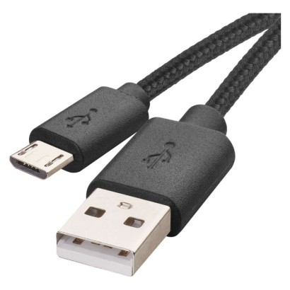 Töltő- és adatkábel USB-A 2.0 / micro USB-B 2.0, 2 m, fekete