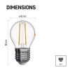 LED izzó Filament Mini Globe / E27 / 1,8 W (25 W) / 250 lm / természetes fehér