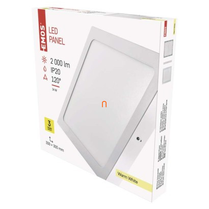 LED panel 24W 2000lm, melegfehér