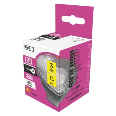 LED izzó Classic MR16 / GU5,3 / 4,5 W (31 W) / 380 lm / természetes fehér