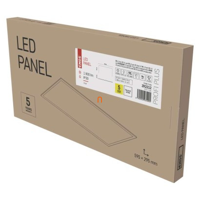 Süllyesztett LED panel 19W 1800lm, hidegfehér