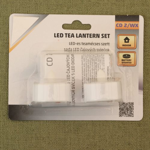 LED-es teamécses, fehér, 2 darabos