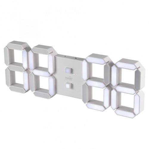 Digitális LED ébresztőóra 3D, fehér