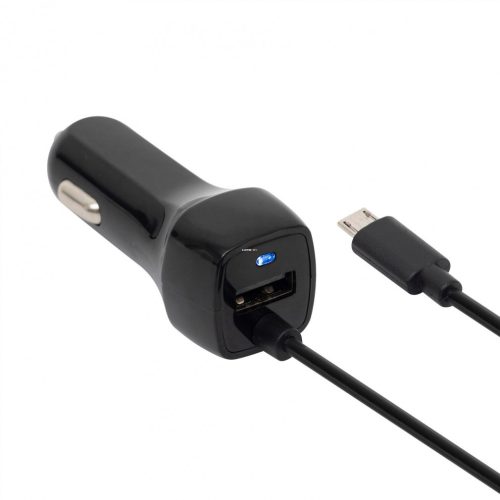 Autós USB és microUSB töltő