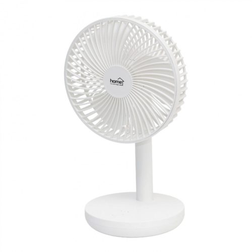 Asztali, akkumulátoros ventilátor, 14 cm, fehér