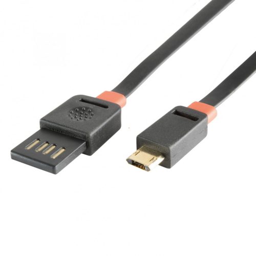 micro USB töltőkábel, lapos, 3m