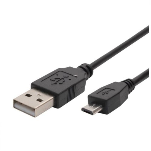 micro USB töltőkábel, 1m, fekete